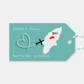 ロードデスティネーションウェディング日付のギフトラベルを保存 ギフトタグ (正面(横))