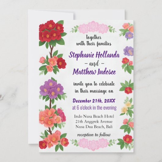 ロードデンドロン美しいエネル鮮やかギー・エッセンス・オブ・ラブ 招待状 (正面)