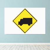 ロードトラック警告標識 キャンバスプリント (インサイチュ (ウッドフロア))