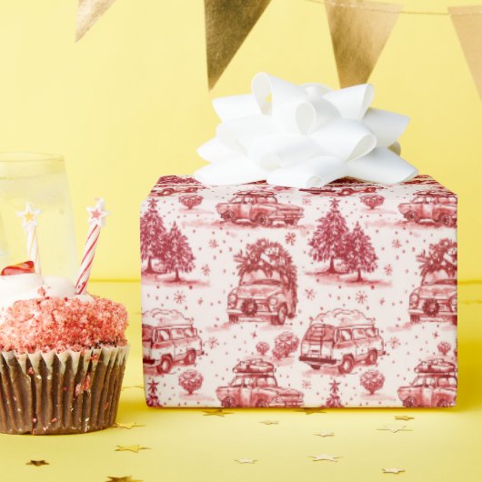 ロードトリップのホリデーホテル |赤 ラッピングペーパー (誕生日パーティー)