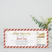 ロードトリップクリスマスプレゼントチケットバウチャー 招待状 (スタンド正面)