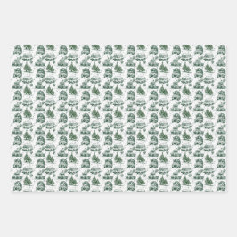 ロードトリップクリスマスホリデートイル |混色 ラッピングペーパーシート