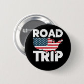 ロードトリップクールアメリカントラベラーUSA旅行 缶バッジ (正面&裏面)