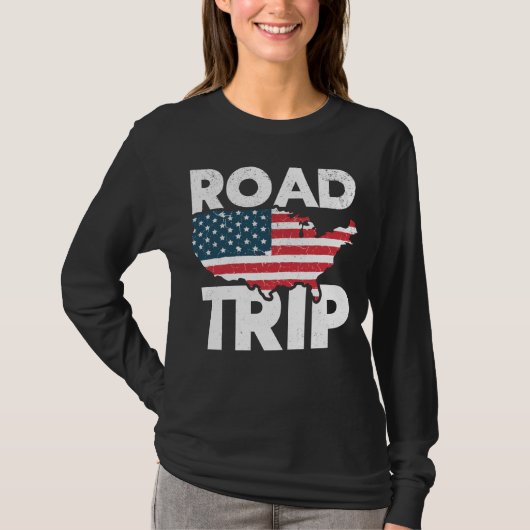 ロードトリップクールアメリカントラベラーUSA旅行 Tシャツ (正面)