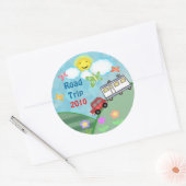 ロードトリップサマーバケーションシール ラウンドシール (封筒)