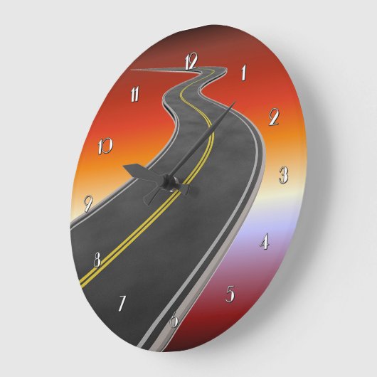 ロードトリップサンセットハイウェイウォールクロック ラージ壁時計 (傾斜)