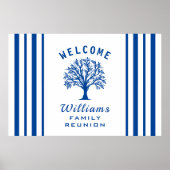 ロードトリップファミリー懇親会ツリーブルーアンドホワイト ポスター (正面)