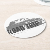 ロードトリップヴィンテージカー ラウンドペーパーコースター (アングル)