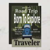 ロードトリップ生まれトラベルを探索するには 招待状 (正面/裏面)