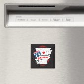 ロードトリップ'24 Arkansas – 正方形（赤/黒）磁石 マグネット (インサイチュ (食洗機))