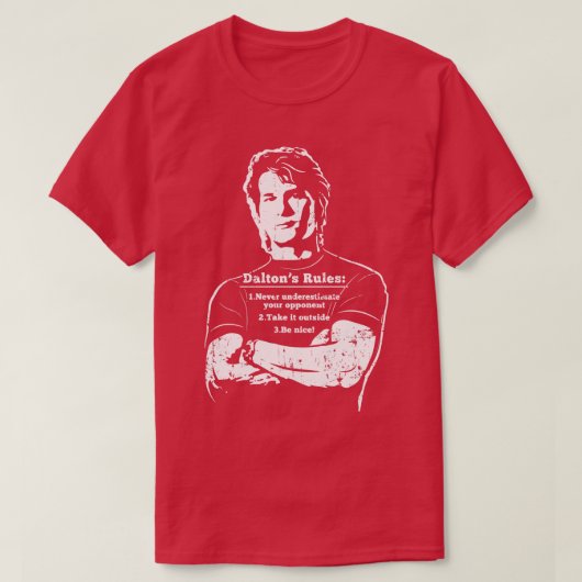 ロードハウスダルトンズルールホワイトプリント Tシャツ (デザイン正面)