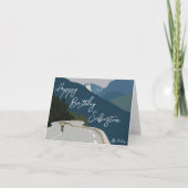 ロードバイクのデジタルプリント誕生日 サンキューカード (正面)