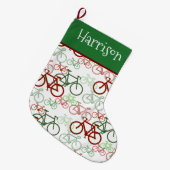 ロードバイクパーソナライズされたクリスマスストッキング ラージクリスマスストッキング (正面 (吊り時))