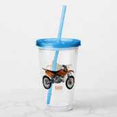 ロードバイク/モトクロスアニメから外れたダートバイク アクリルタンブラー (裏面)