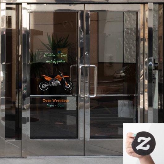 ロードバイク/モトクロスアニメから外れたダートバイク ウィンドウサイン (オフィスドア)