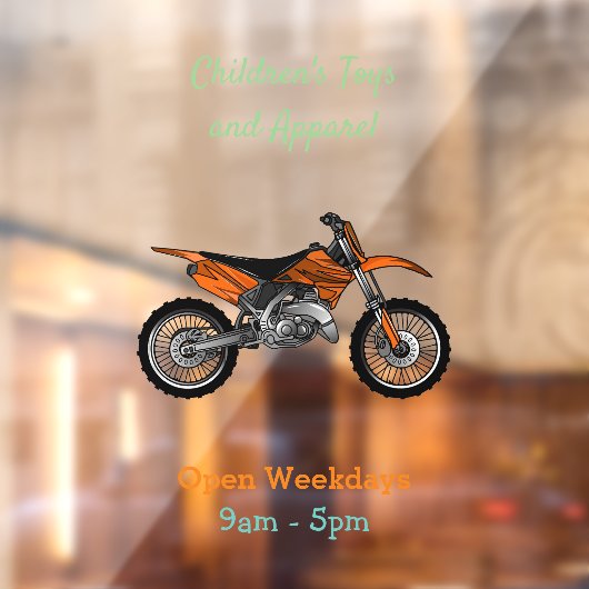 ロードバイク/モトクロスアニメから外れたダートバイク ウィンドウサイン (シート2)