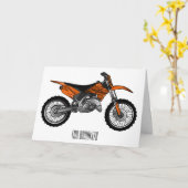 ロードバイク/モトクロスアニメから外れたダートバイク カード (黄色い花)
