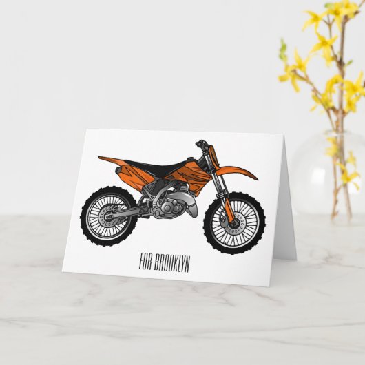 ロードバイク/モトクロスアニメから外れたダートバイク カード (黄色い花)