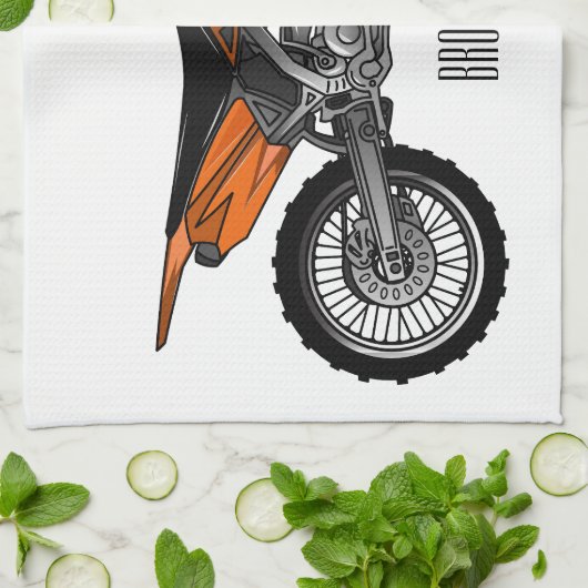 ロードバイク/モトクロスアニメから外れたダートバイク キッチンタオル (折り畳み)