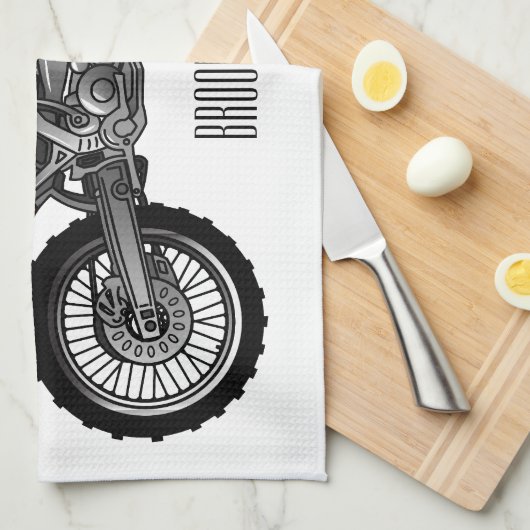 ロードバイク/モトクロスアニメから外れたダートバイク キッチンタオル (四つ折り)