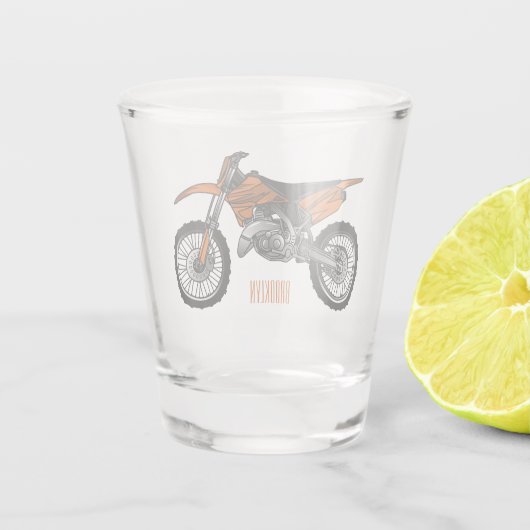 ロードバイク/モトクロスアニメから外れたダートバイク ショットグラス (裏面)