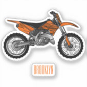 ロードバイク/モトクロスアニメから外れたダートバイク シール (正面)