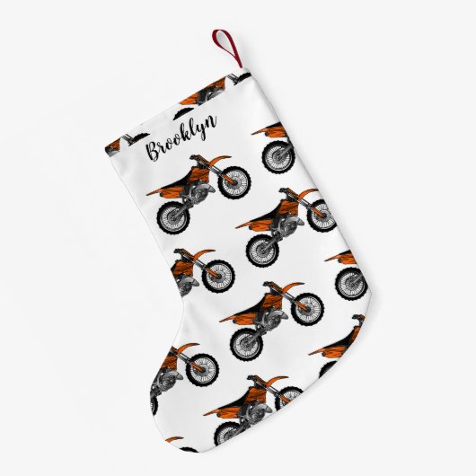 ロードバイク/モトクロスアニメから外れたダートバイク スモールクリスマスストッキング (裏面 (吊り時))