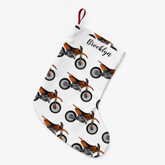 ロードバイク/モトクロスアニメから外れたダートバイク スモールクリスマスストッキング (正面 (吊り時))