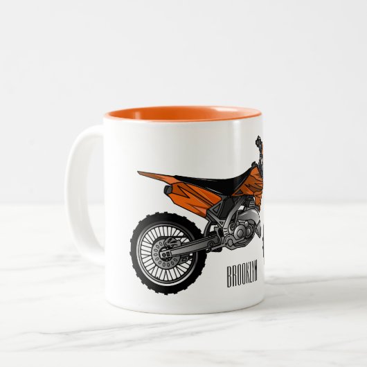 ロードバイク/モトクロスアニメから外れたダートバイク ツートーンマグカップ (正面左)
