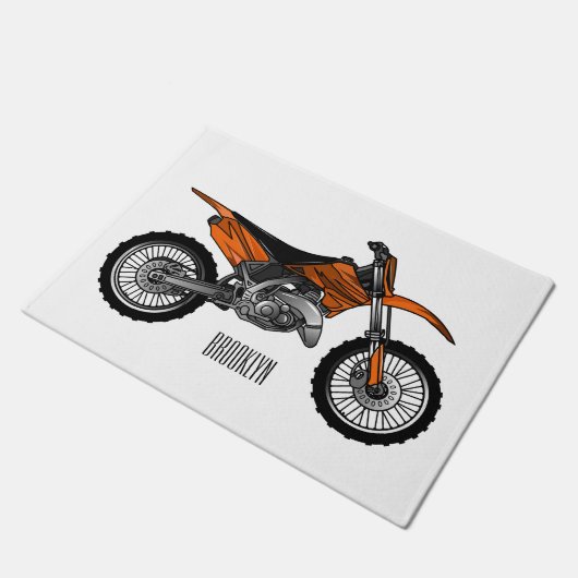 ロードバイク/モトクロスアニメから外れたダートバイク ドアマット (アングル)