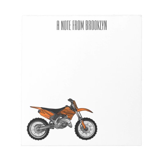 ロードバイク/モトクロスアニメから外れたダートバイク ノートパッド (正面)