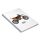 ロードバイク/モトクロスアニメから外れたダートバイク ノートブック (右側)