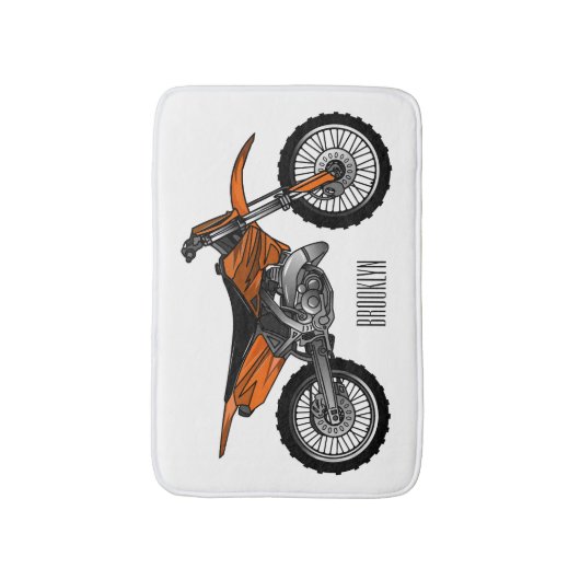 ロードバイク/モトクロスアニメから外れたダートバイク バスマット (正面縦)