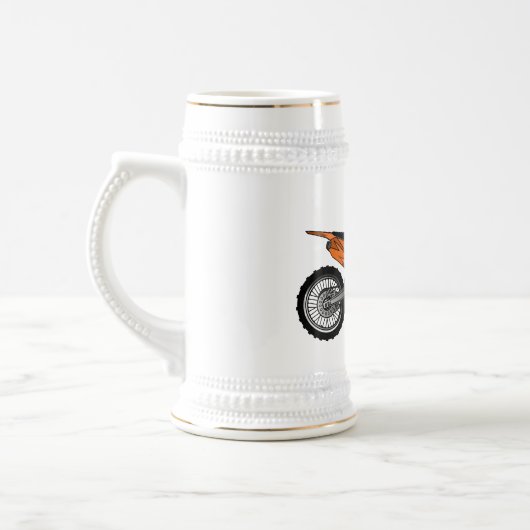 ロードバイク/モトクロスアニメから外れたダートバイク ビールジョッキ (左)