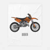 ロードバイク/モトクロスアニメから外れたダートバイク フリースブランケット (正面)