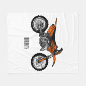 ロードバイク/モトクロスアニメから外れたダートバイク フリースブランケット (正面(横))