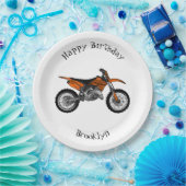 ロードバイク/モトクロスアニメから外れたダートバイク ペーパープレート (パーティー)