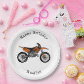 ロードバイク/モトクロスアニメから外れたダートバイク ペーパープレート (パーティー)