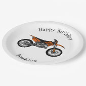 ロードバイク/モトクロスアニメから外れたダートバイク ペーパープレート (アングル)