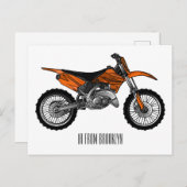 ロードバイク/モトクロスアニメから外れたダートバイク ポストカード (正面/裏面)