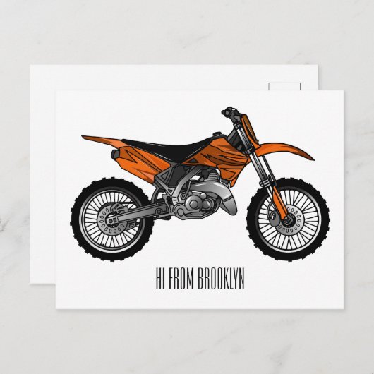 ロードバイク/モトクロスアニメから外れたダートバイク ポストカード (正面/裏面)