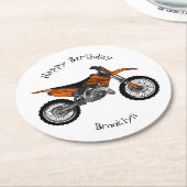 ロードバイク/モトクロスアニメから外れたダートバイク ラウンドペーパーコースター (アングル)