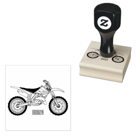 ロードバイク/モトクロスアニメから外れたダートバイク ラバースタンプ (押印)