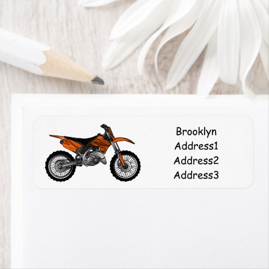 ロードバイク/モトクロスアニメから外れたダートバイク ラベル (インサイチュ)