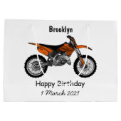 ロードバイク/モトクロスアニメから外れたダートバイク ラージペーパーバッグ (裏面)