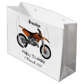 ロードバイク/モトクロスアニメから外れたダートバイク ラージペーパーバッグ (裏面アングル)