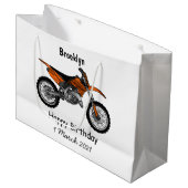ロードバイク/モトクロスアニメから外れたダートバイク ラージペーパーバッグ (正面アングル)