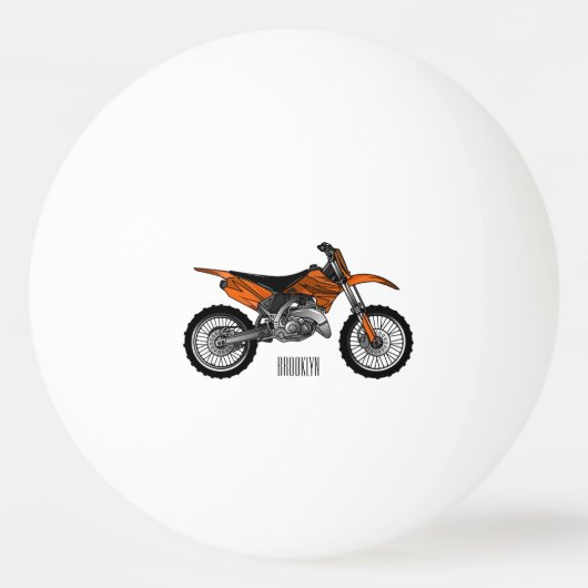 ロードバイク/モトクロスアニメから外れたダートバイク 卓球ボール (正面)