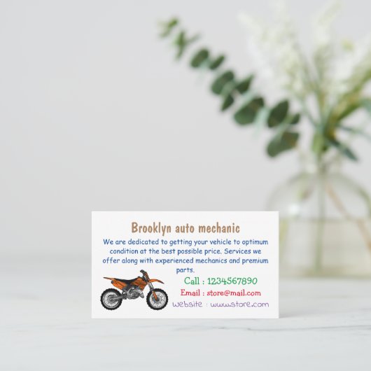 ロードバイク/モトクロスアニメから外れたダートバイク 名刺 (スタンド正面)