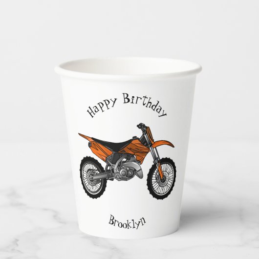ロードバイク/モトクロスアニメから外れたダートバイク 紙コップ (正面)
